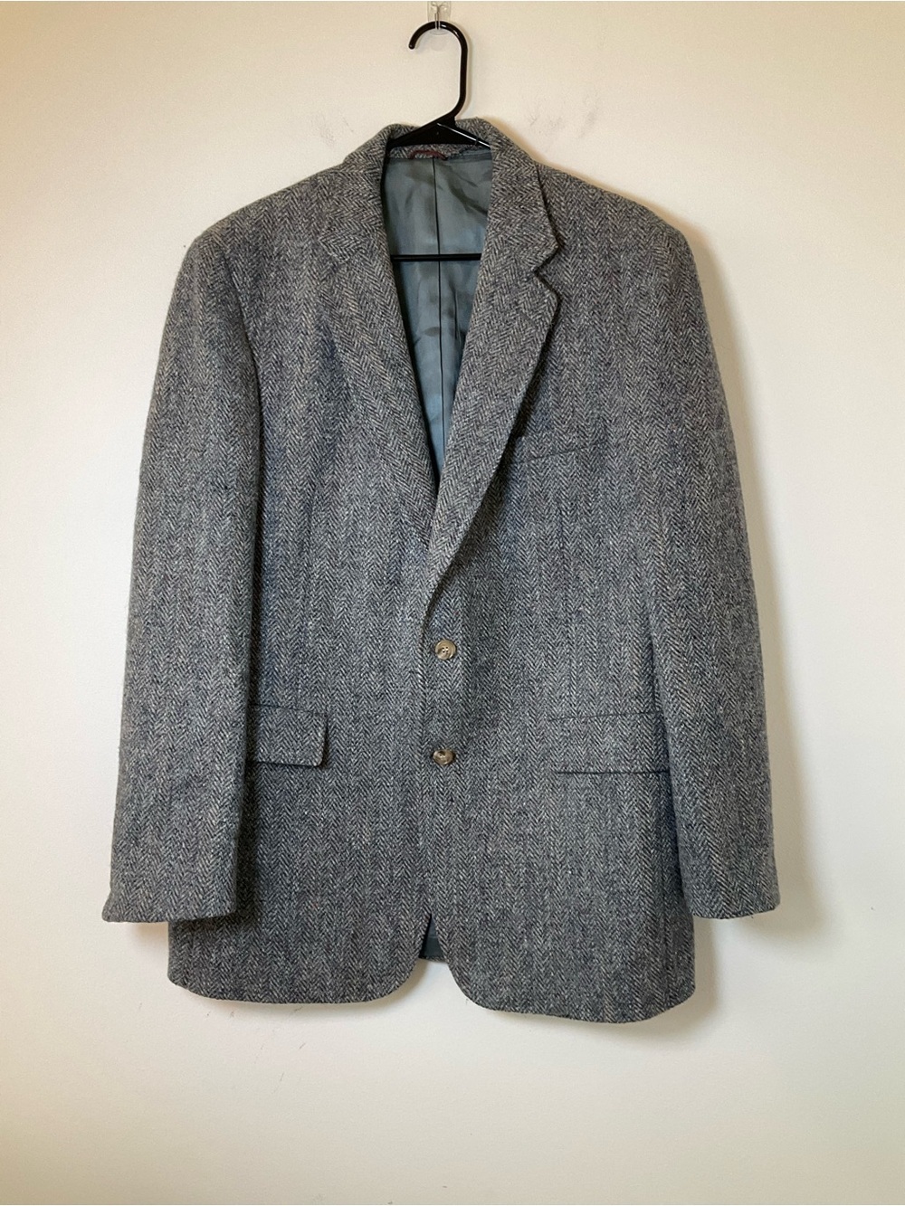 Vintage Harris Tweed Scottish Wool Herringbone Blazer Jacket